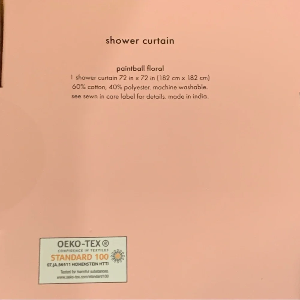 NWT Kate Spade Paintball Floral Shower Curtain